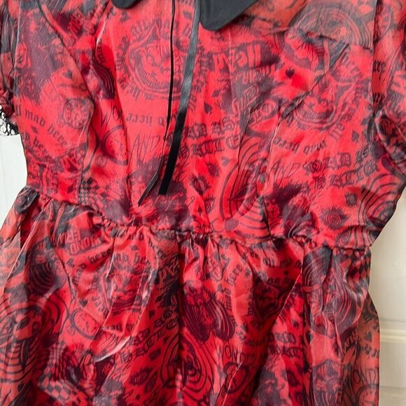 Hot Topic Social Collision Through The Looking Glass Organza Dress Size Medium - Picture 3 of 7